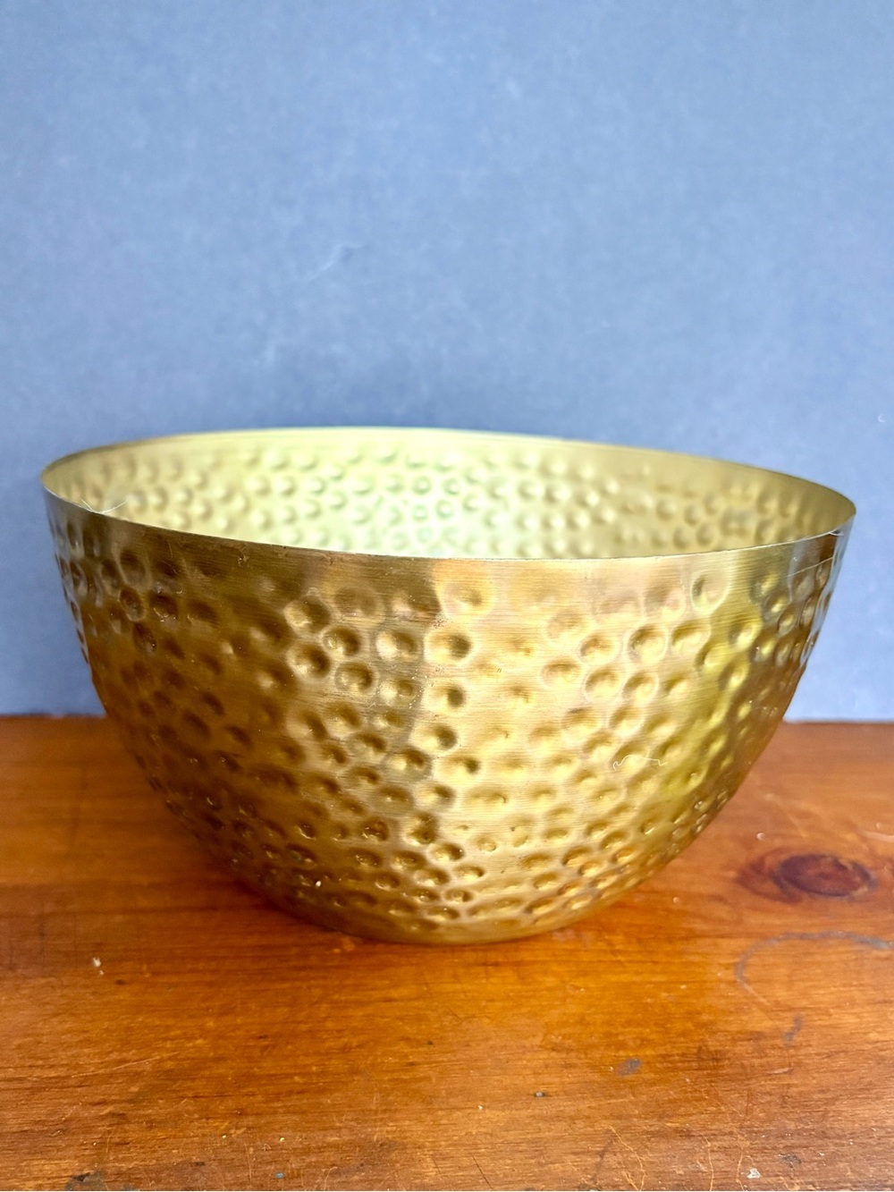 Vintage Teleflora Hammered Brass Finish Decorative Bowl - As Is